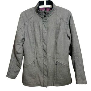Ibex Wool Jacket Coat Mad River Black/White Mini Houndstooth Plaid *AS IS*